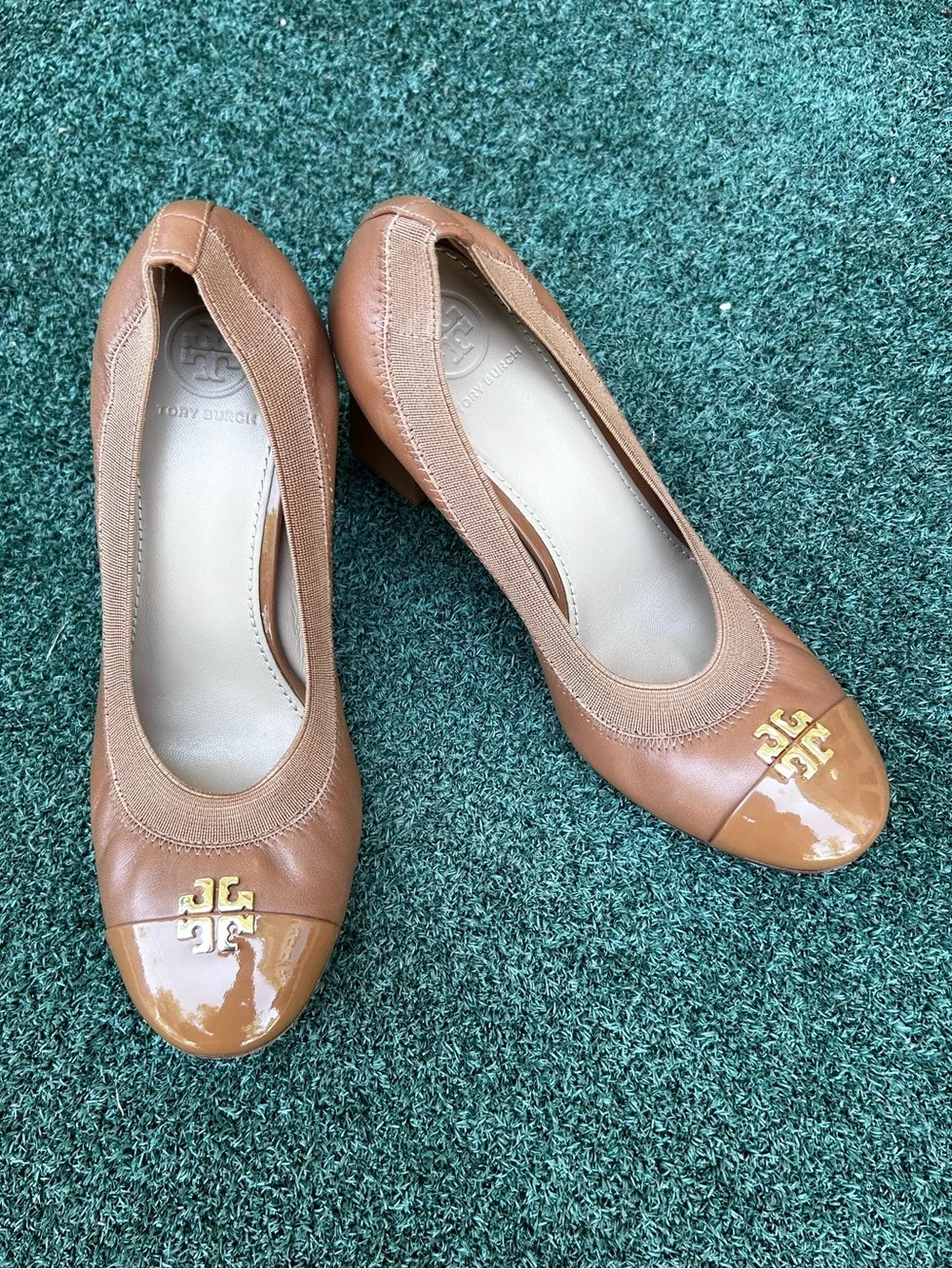 Tory Burch Jolie Pump Leather Tan 6.5